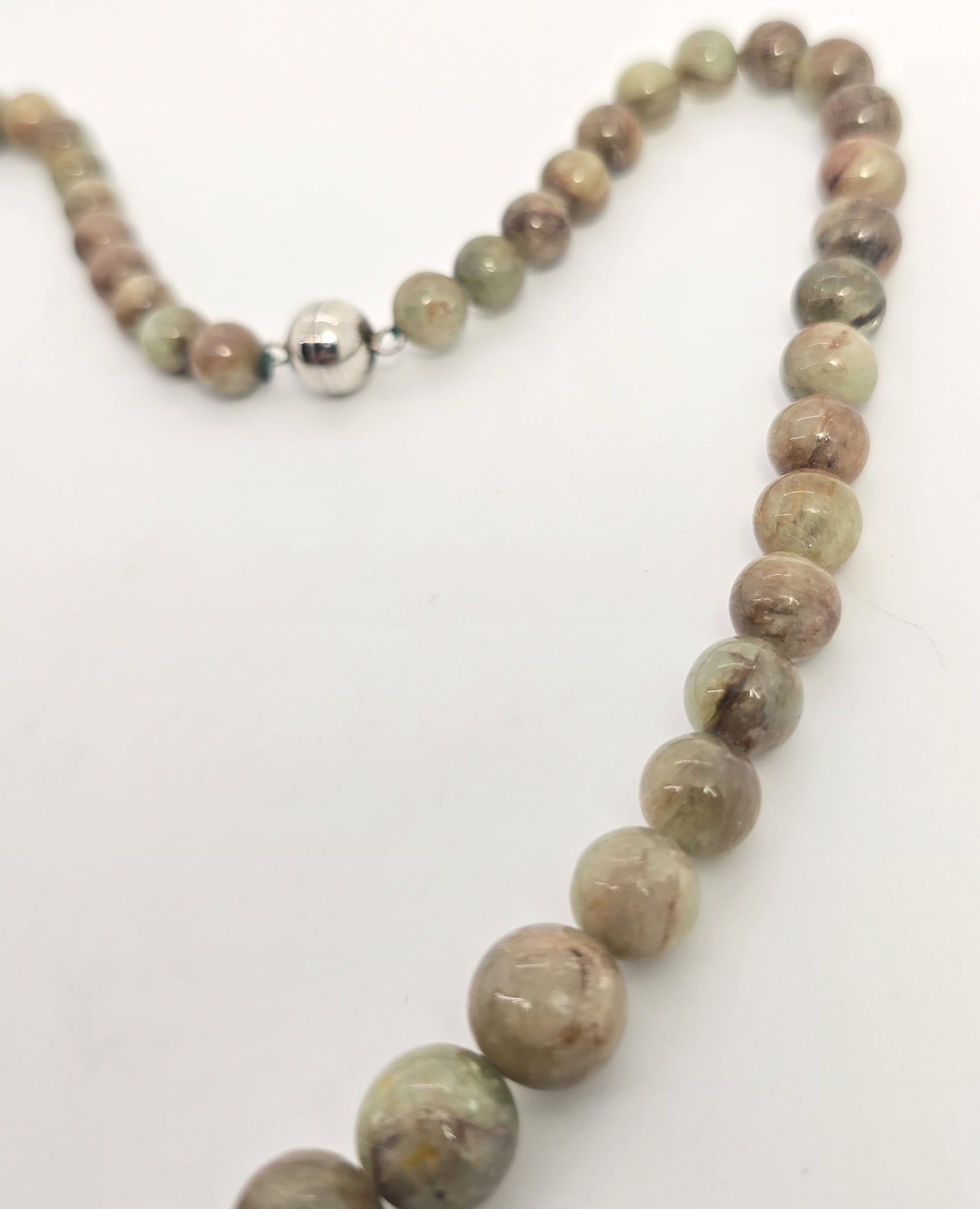 Green kyanite 420ct graduated beaded gemstone D'joy sterling silver 20' necklace