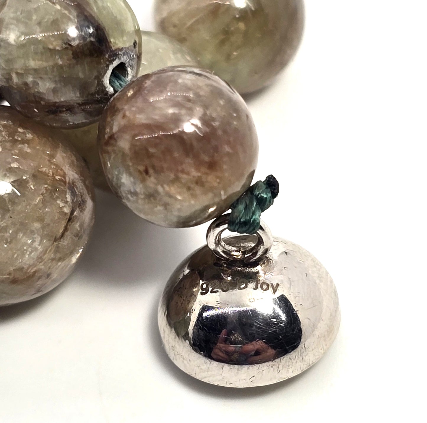 Green kyanite 420ct graduated beaded gemstone D'joy sterling silver 20' necklace