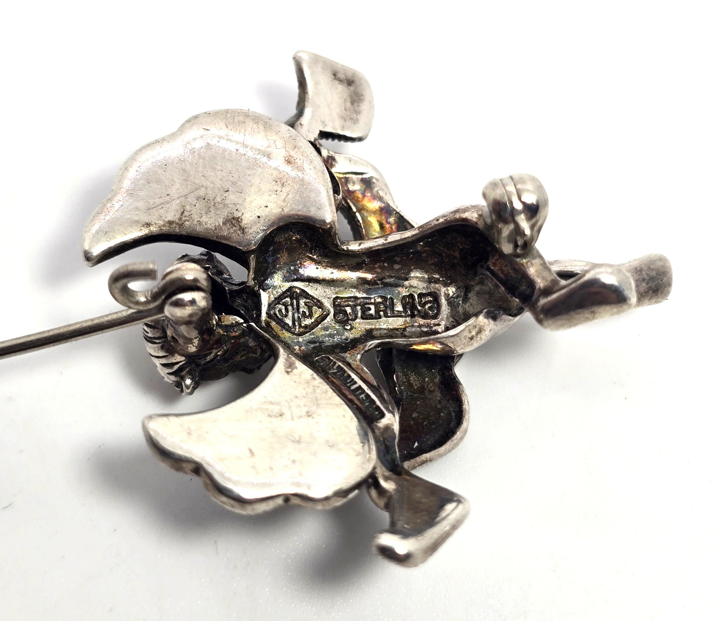 Judith Jack Cherub Cupid Putti marcasite Vintage Sterling Silver Brooch pin