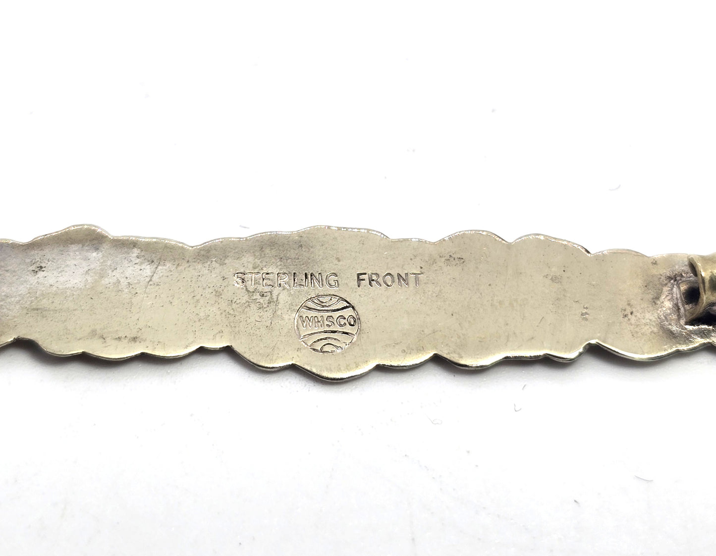 WHSCO Rowing lily pad Victorian antique sterling silver top bar pin brooch