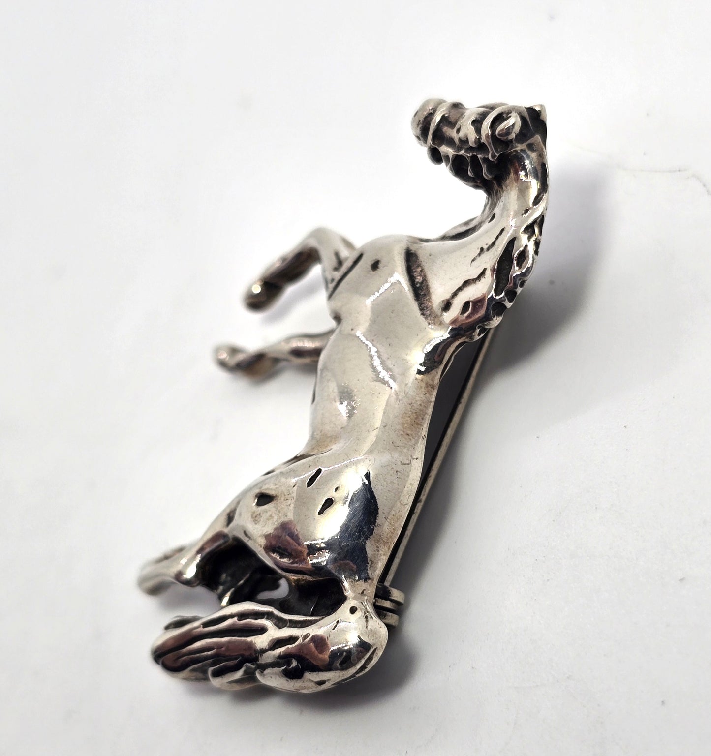 Horse Mexican handcrafted heavy vintage Sterling Silver signed brooch