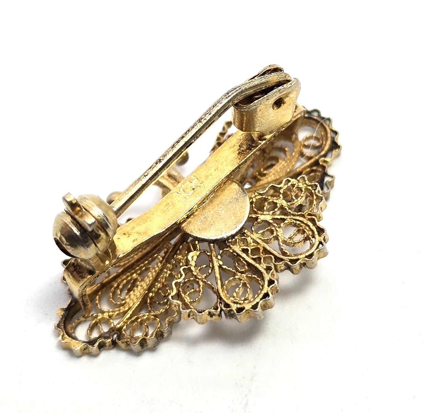 Spun silver vermeil gold over silver butterfly sterling silver vintage Brooch 800