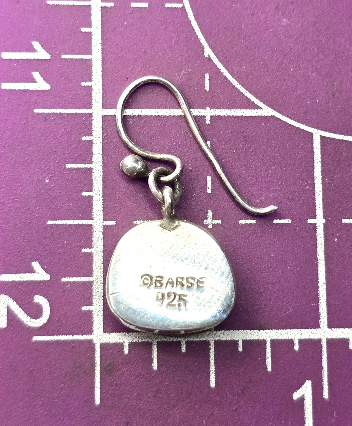 Barse turquoise signed sterling silver drop hook earrings