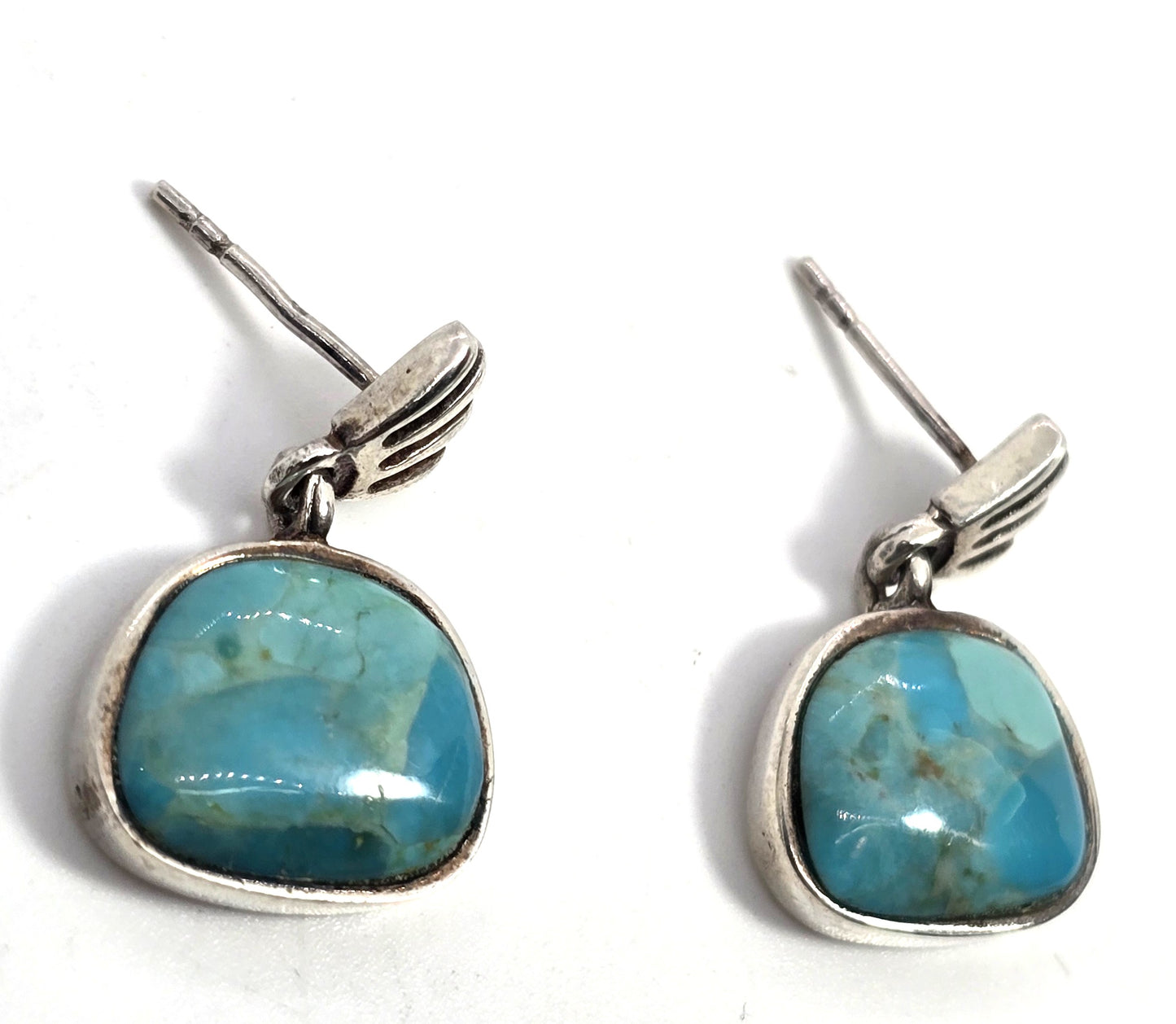Barse turquoise signed sterling silver drop post drop earrings