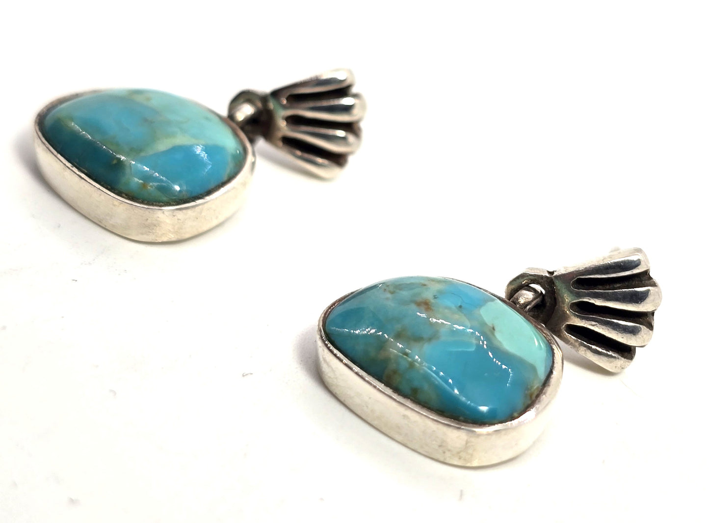 Barse turquoise signed sterling silver drop post drop earrings