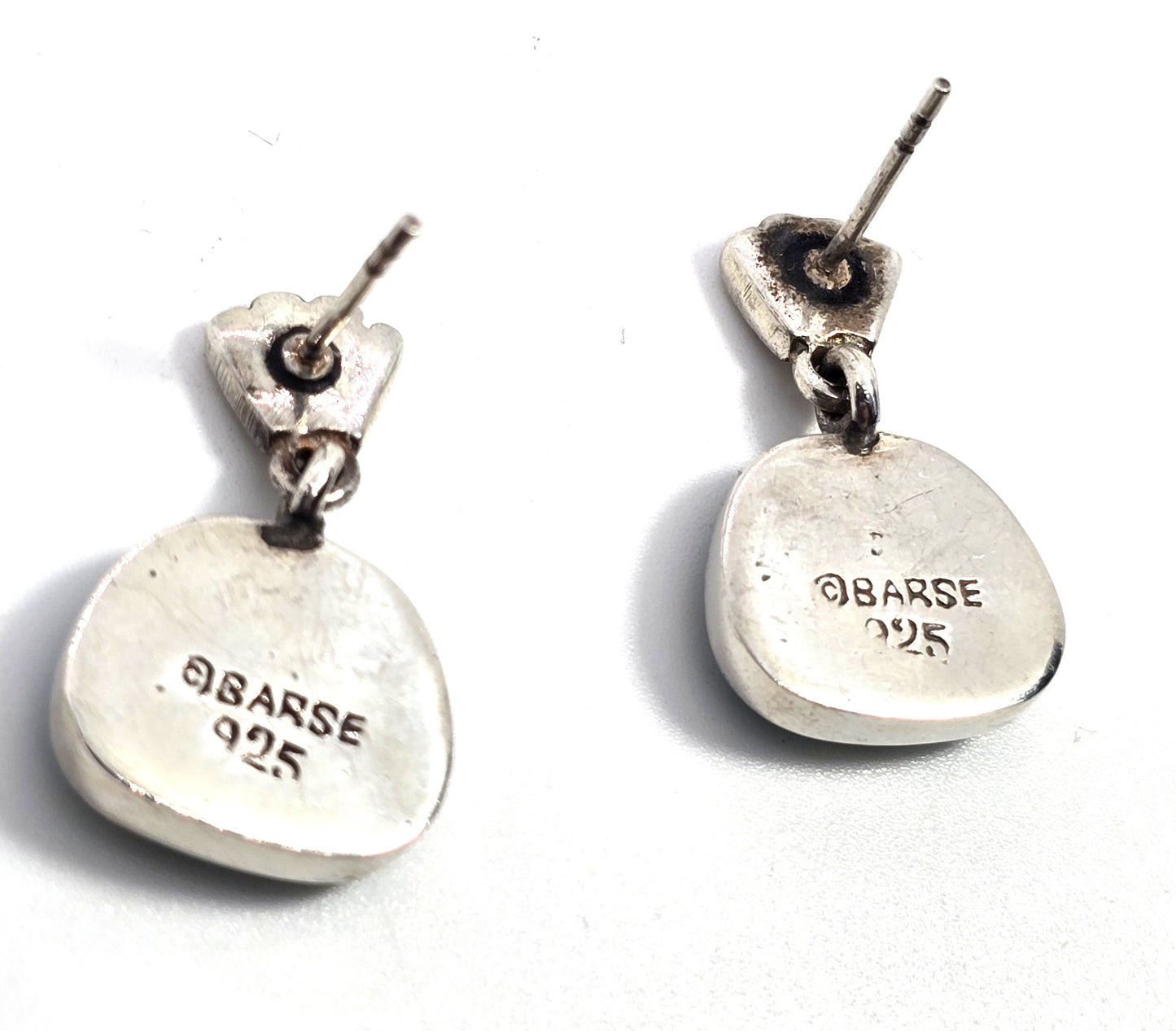 Barse turquoise signed sterling silver drop post drop earrings