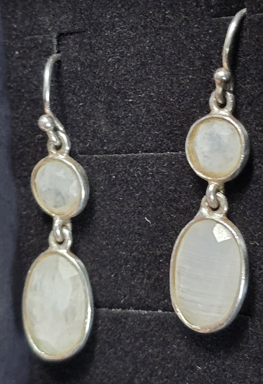 Silpada Blue moonstone double gemstone sterling silver vintage earrings