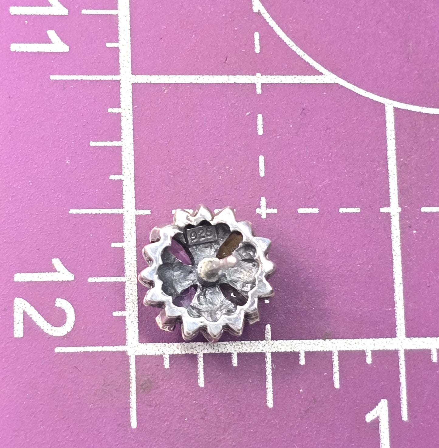 Multi gemstone marquis Cubic zirconia marcasite Sterling Silver stud earrings