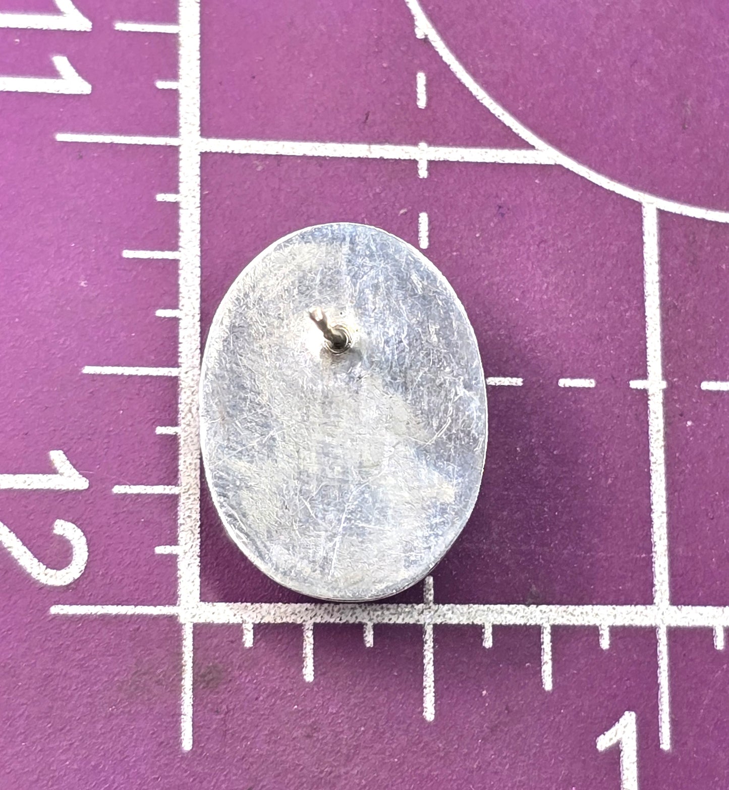 Larimar blue gemstone Dominican Republic large sterling silver vintage stud earrings