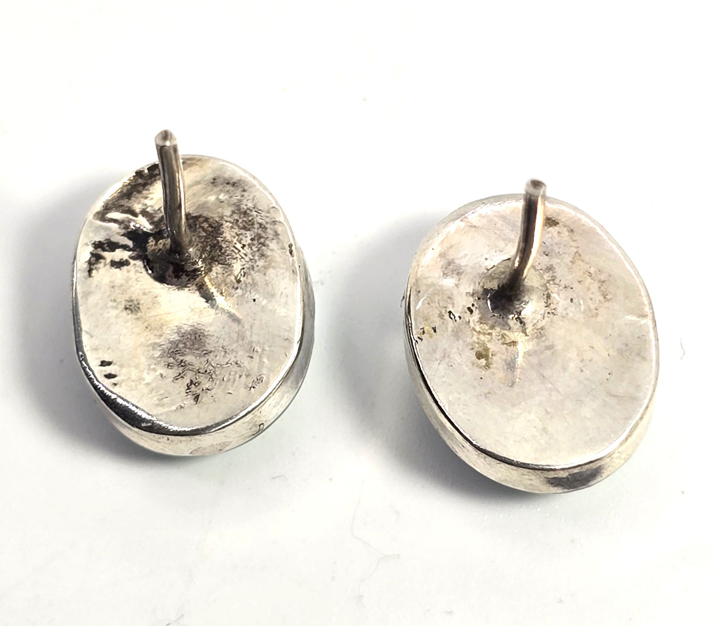 Larimar blue gemstone Dominican Republic sterling silver vintage stud earrings