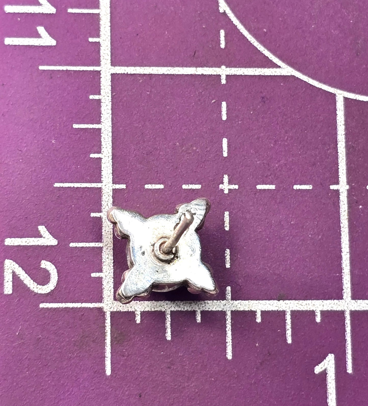 Labradorite shadow Bali tribal sterling silver vintage small earrings