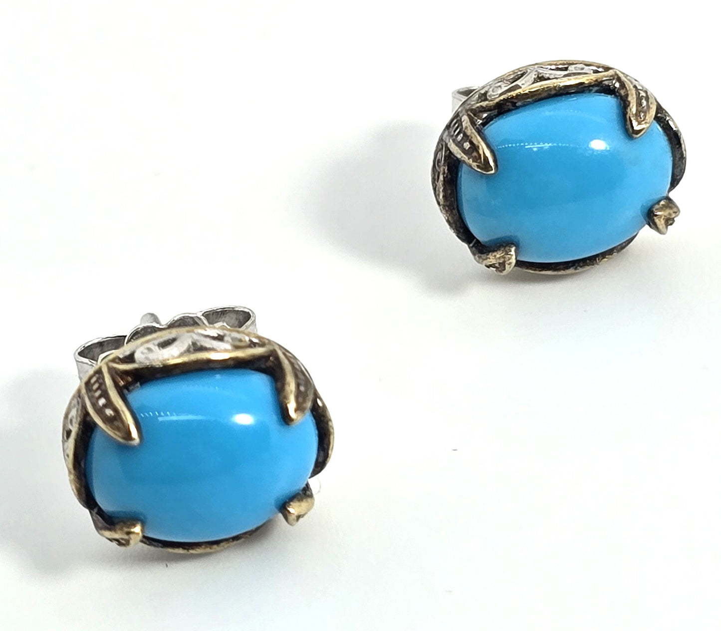 Michael Valitutti Blue turquoise NH sterling silver stud earrings