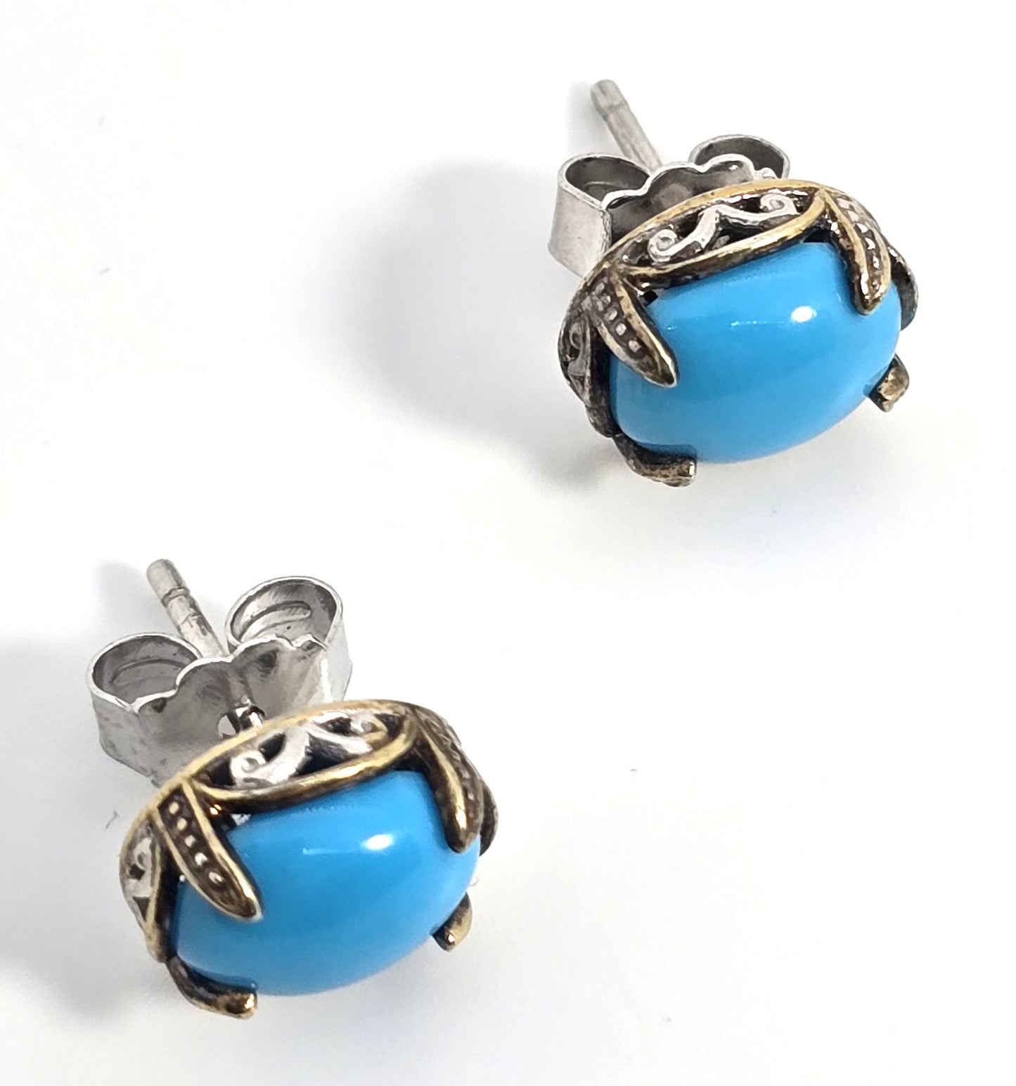 Michael Valitutti Blue turquoise NH sterling silver stud earrings