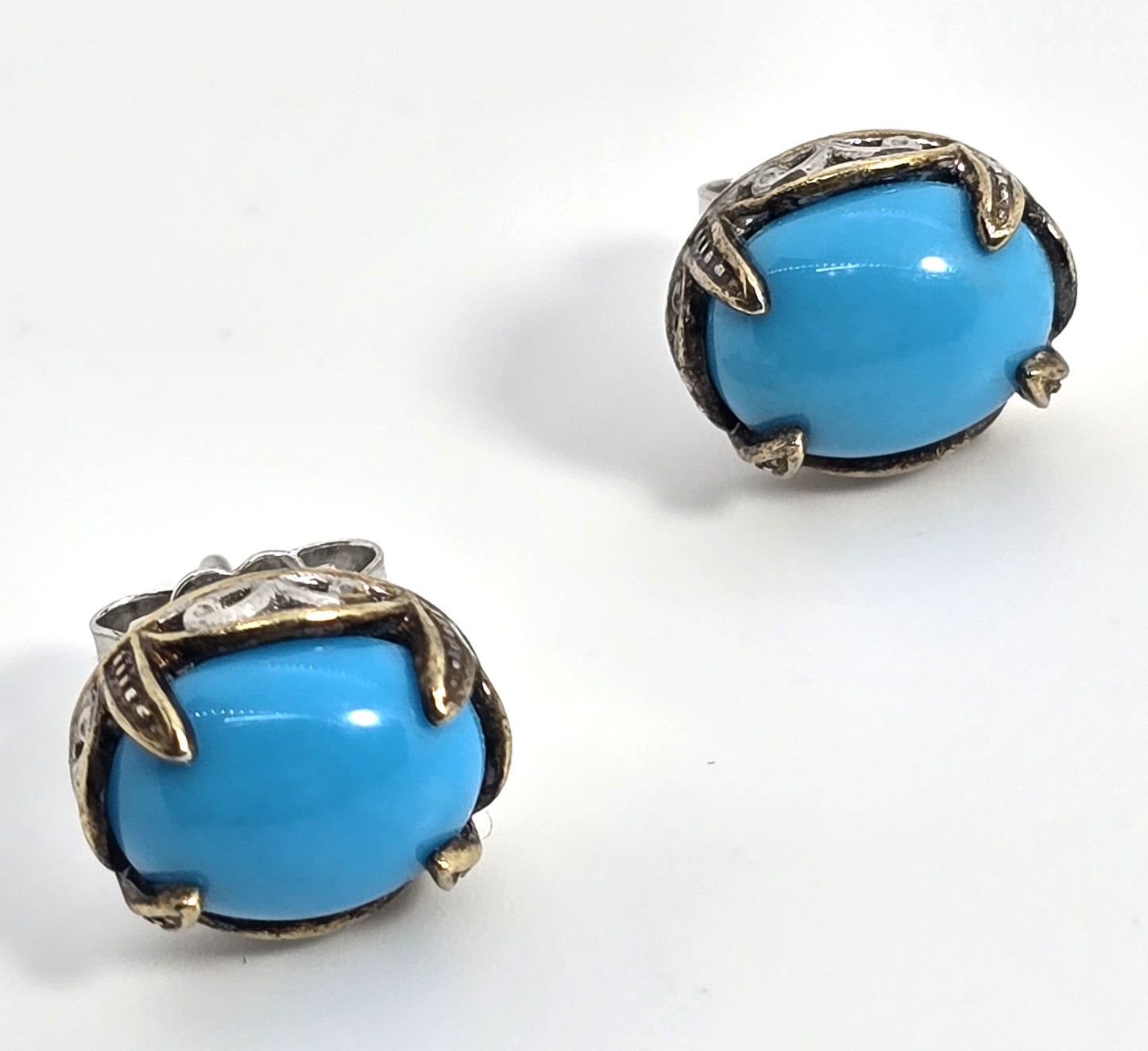 Michael Valitutti Blue turquoise NH sterling silver stud earrings