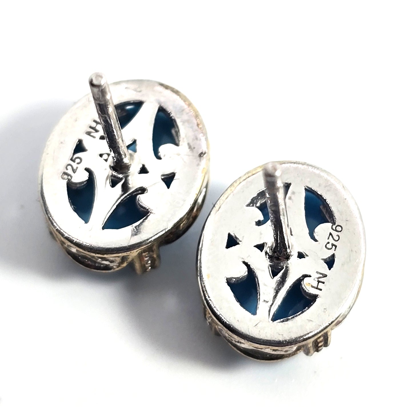 Michael Valitutti Blue turquoise NH sterling silver stud earrings