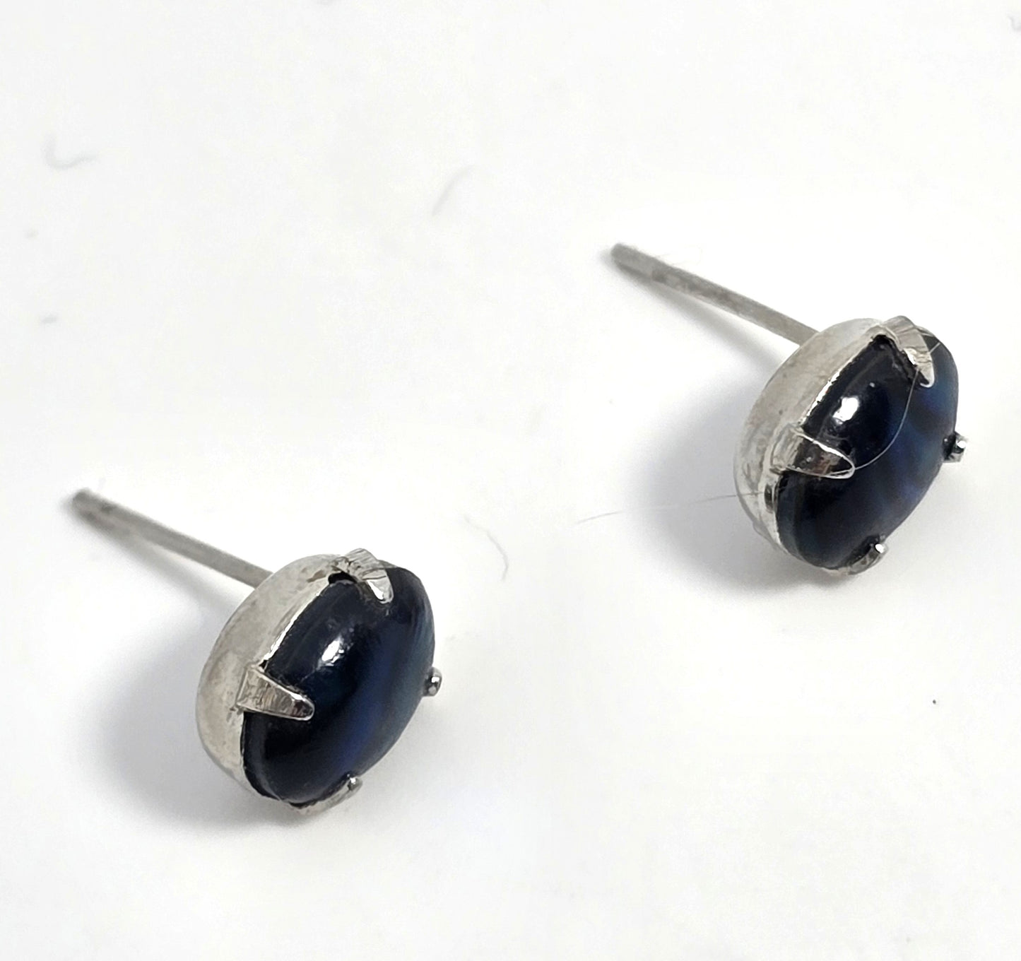 Abalone Paua shell sterling silver plated stud earrings