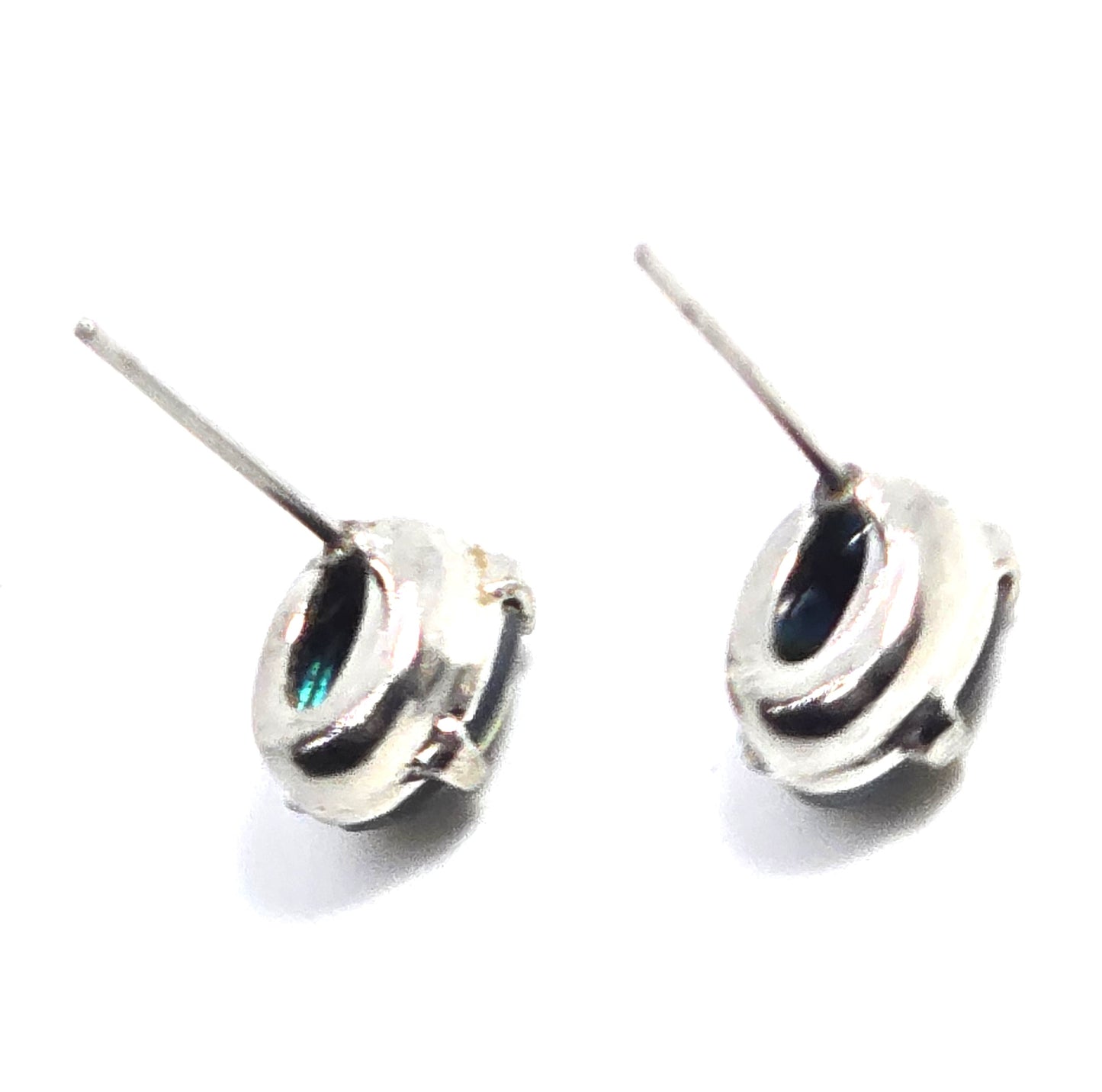 Abalone Paua shell sterling silver plated stud earrings