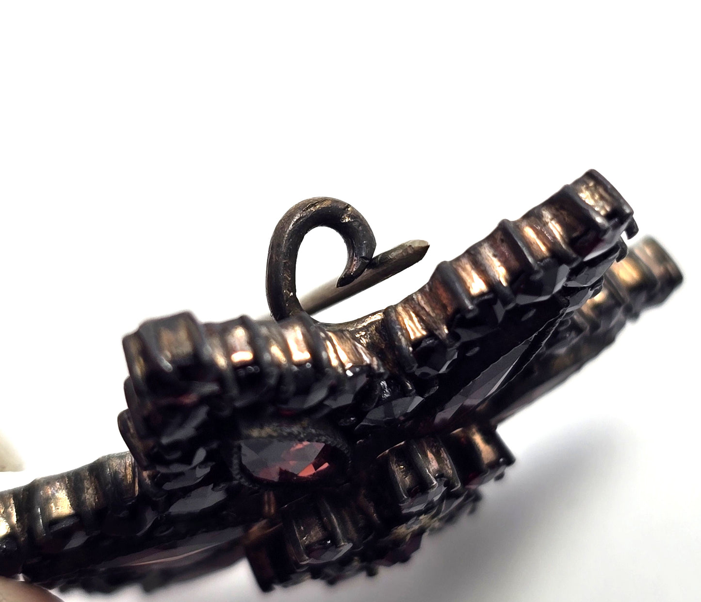 Bohemian Garnet Victorian Antique red yellow gold filled vintage brooch