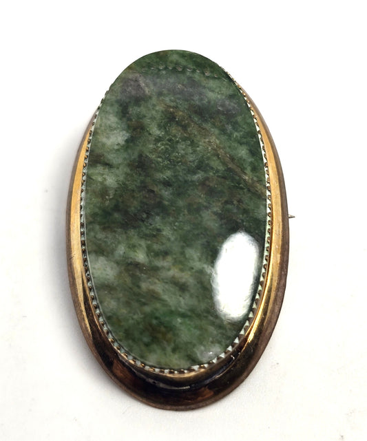 Connemara marble Blarney stone TK Irish 12k gold filled vintage brooch