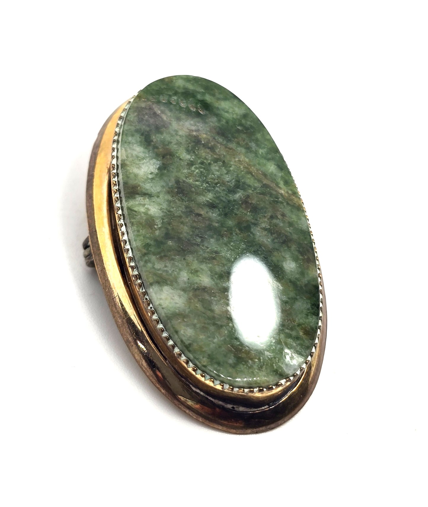 Connemara marble Blarney stone TK Irish 12k gold filled vintage brooch