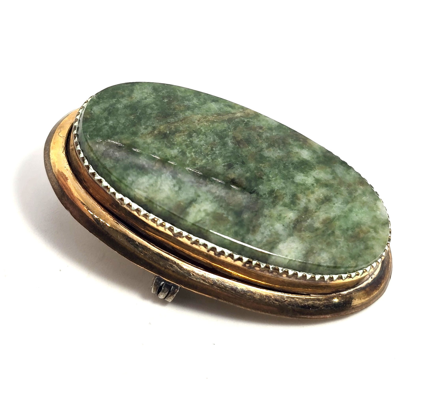 Connemara marble Blarney stone TK Irish 12k gold filled vintage brooch