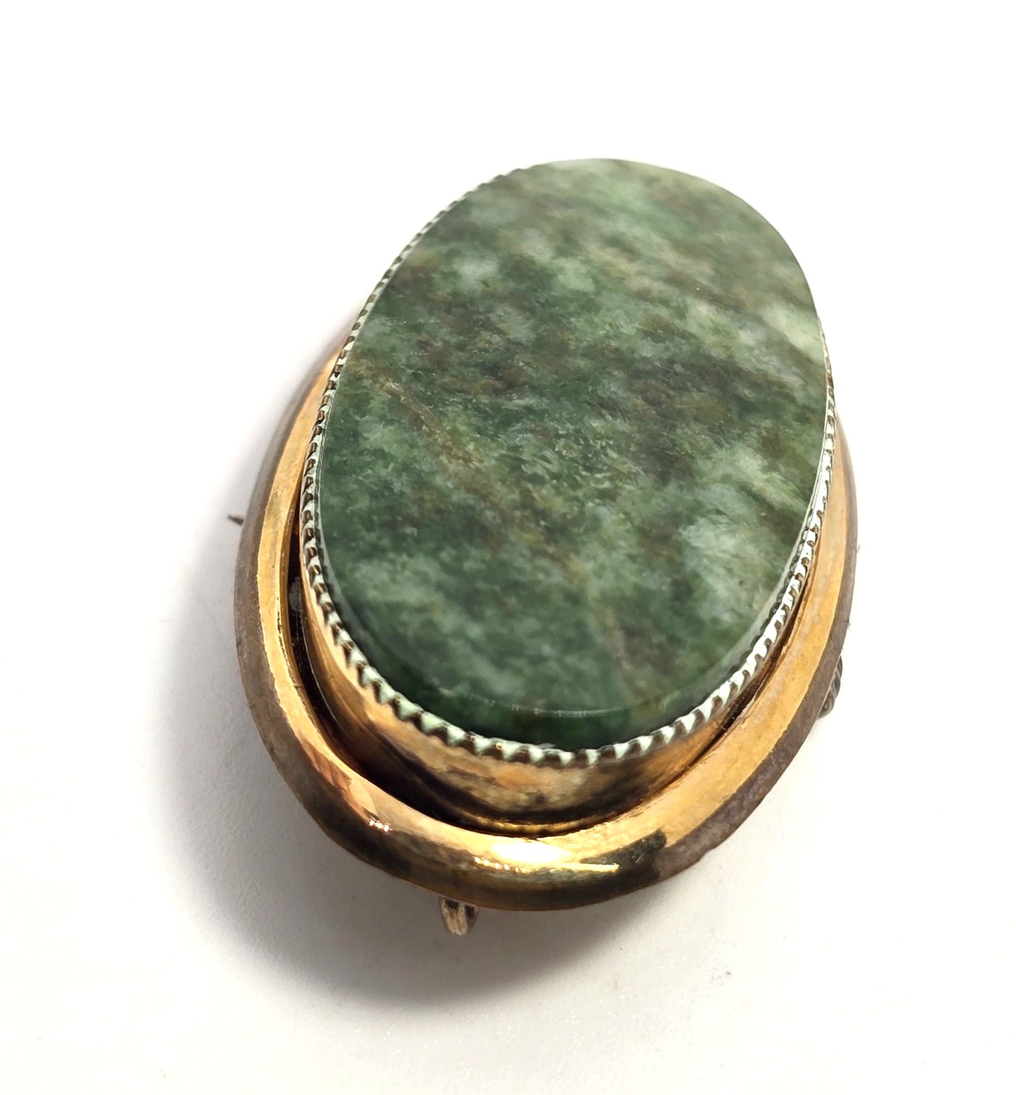 Connemara marble Blarney stone TK Irish 12k gold filled vintage brooch