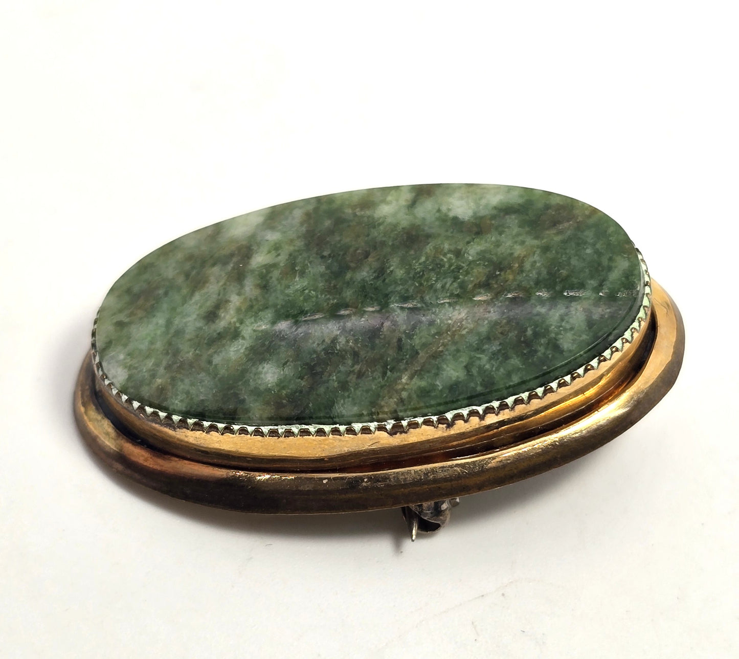 Connemara marble Blarney stone TK Irish 12k gold filled vintage brooch