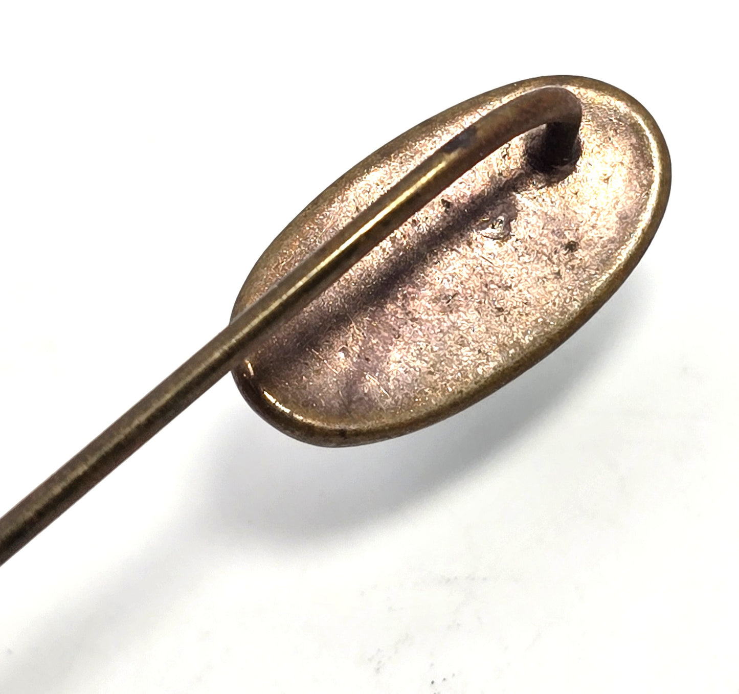 Victorian blue Aventurine glass gold filled antique stick lapel pin brooch