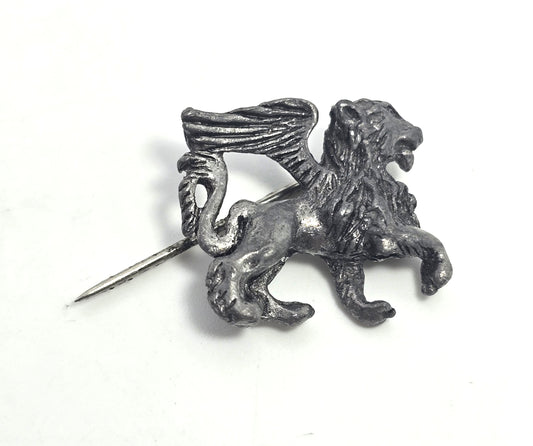 Victorian style Gryphon silver toned vintage stick lapel pin brooch