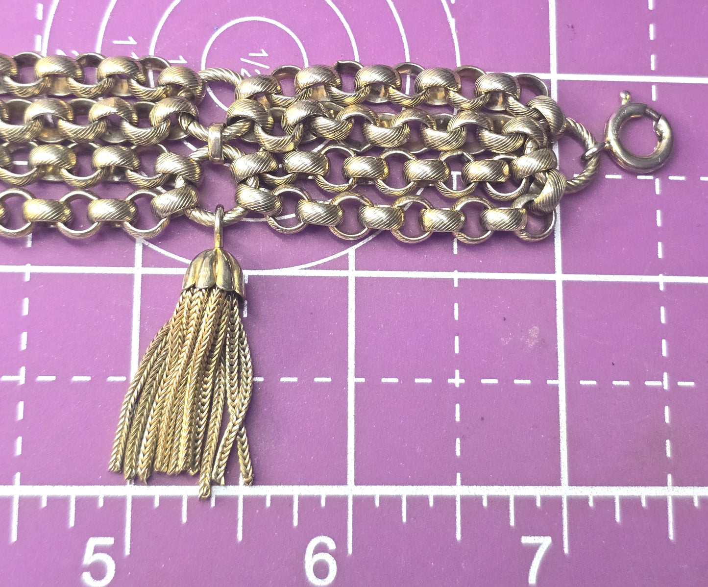 Germany Gold toned link vintage three tassel chain bracelet