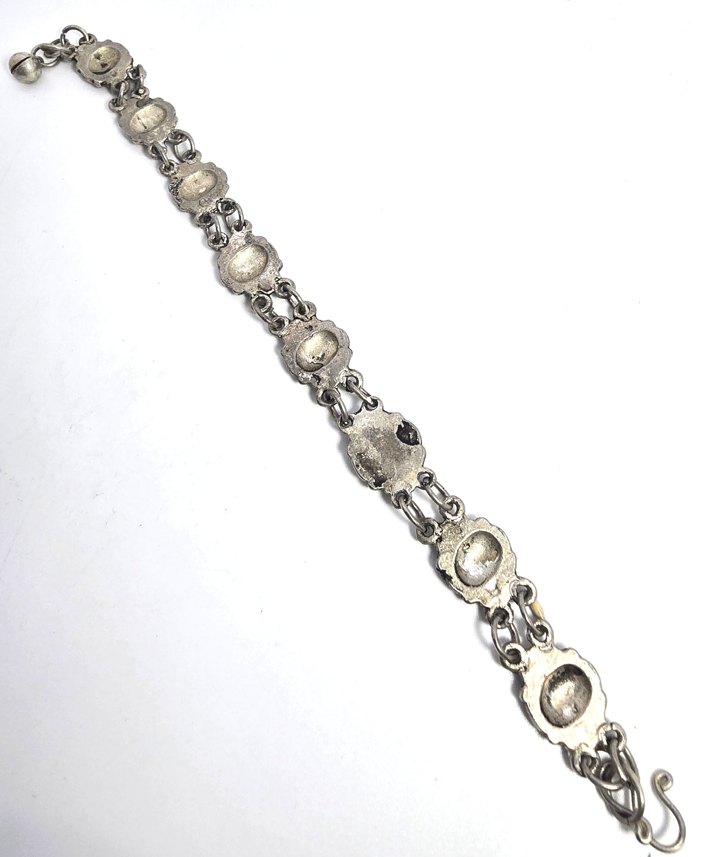 Ying Yang Black & white enamel Balance vintage tribal retro 1990's tennis bracelet