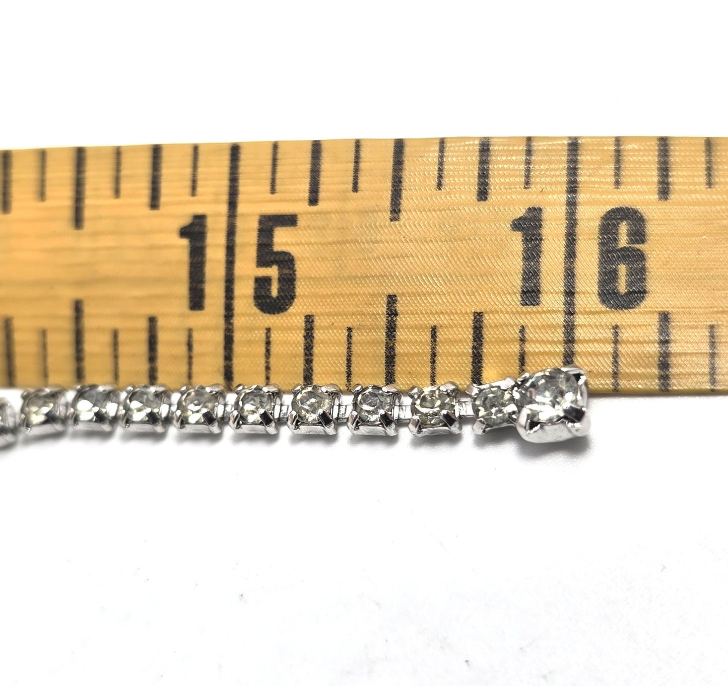 Baguette clear sparkling statement rhinestone necklace mid century