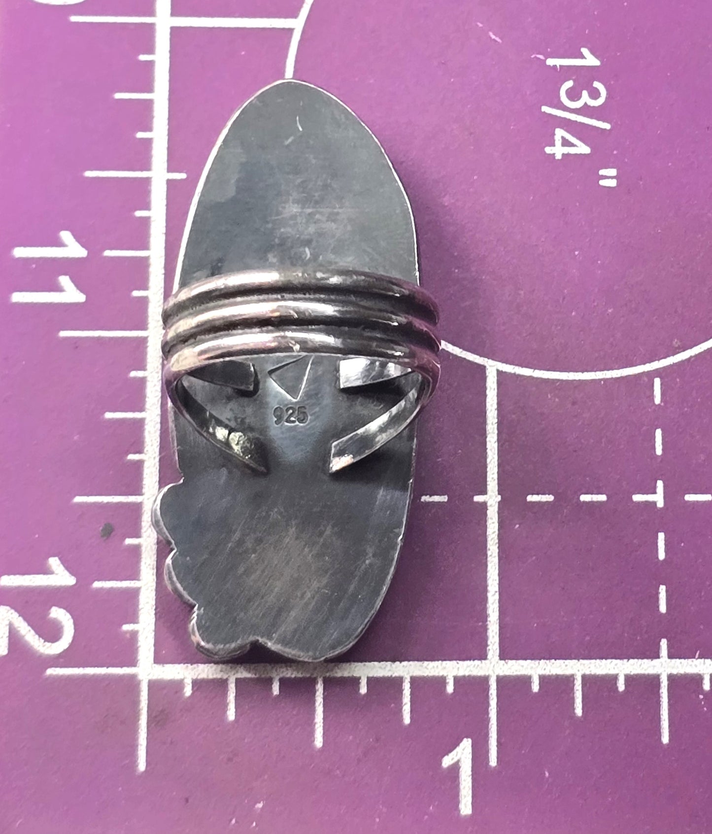 Navajo Large Royston Turquoise Ring Signed LS NA vintage sterling silver size 6