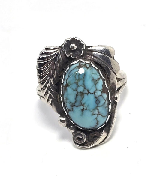 Native American Navajo turquoise sterling silver vintage ring size 6.5