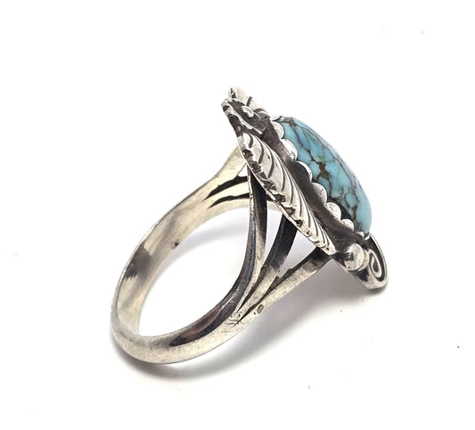 Native American Navajo turquoise sterling silver vintage ring size 6.5
