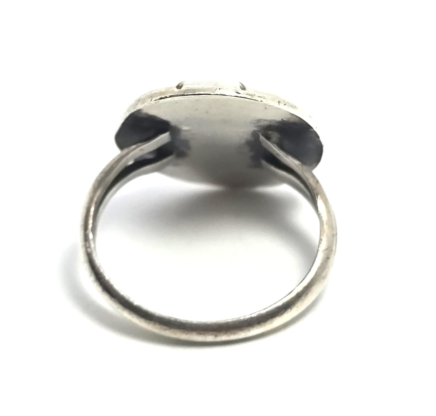 Turquoise Shadowbox Native American vintage sterling silver ring size 6