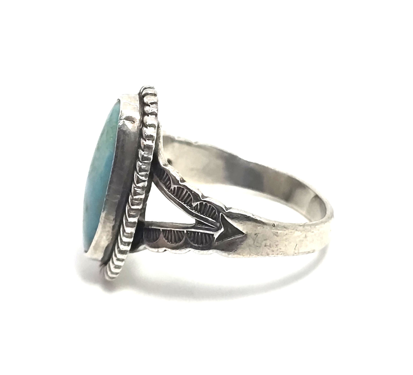 Juan Pedro Garcia Santo Domingo vintage sterling silver turquoise ring size 5