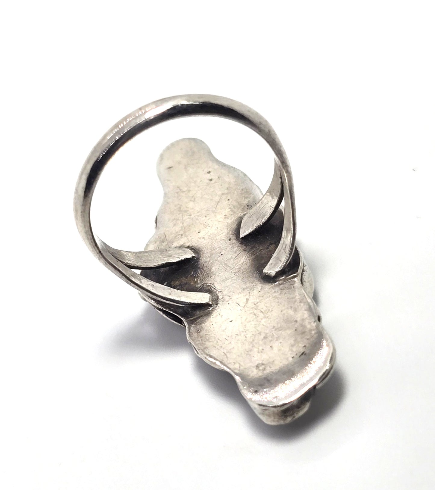 Richard Long Sr Navajo Mother of Pearl vintage sterling silver ring size 6.5