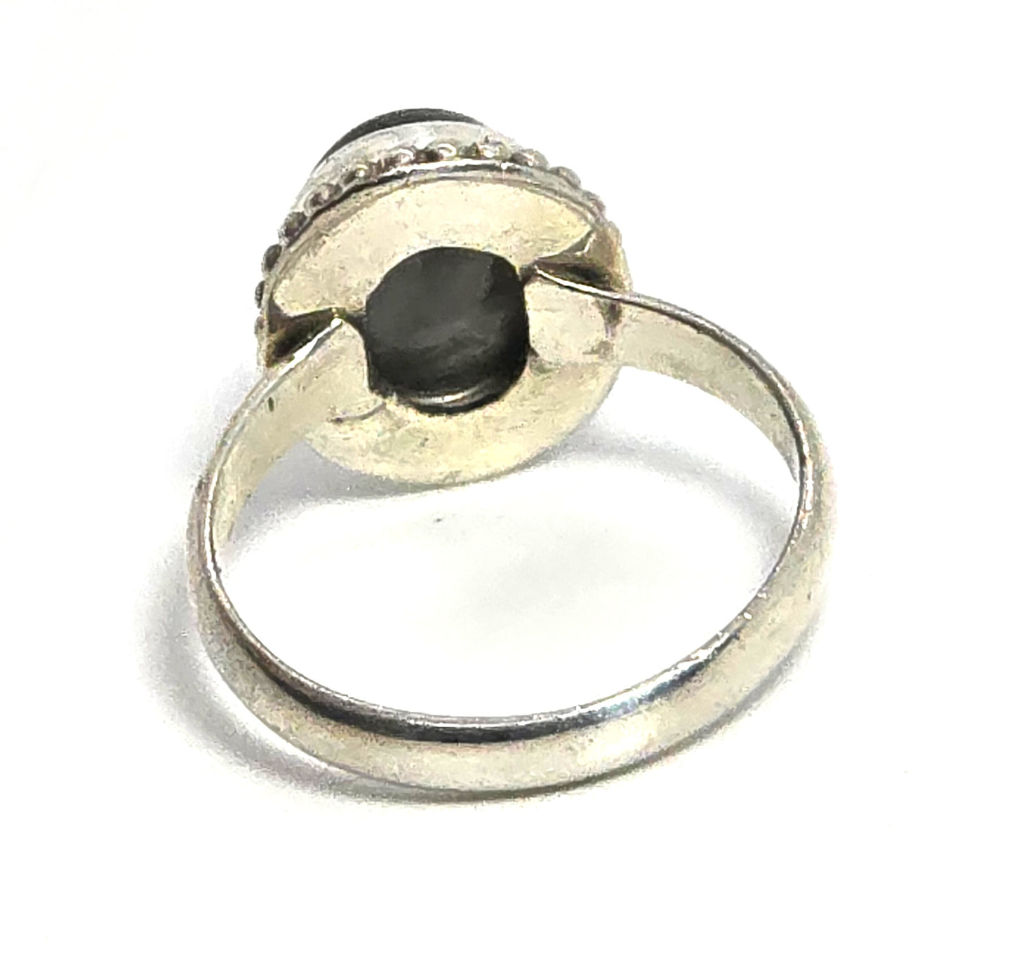 Blue Labradorite twisted halo sterling silver Statement ring size 6.5