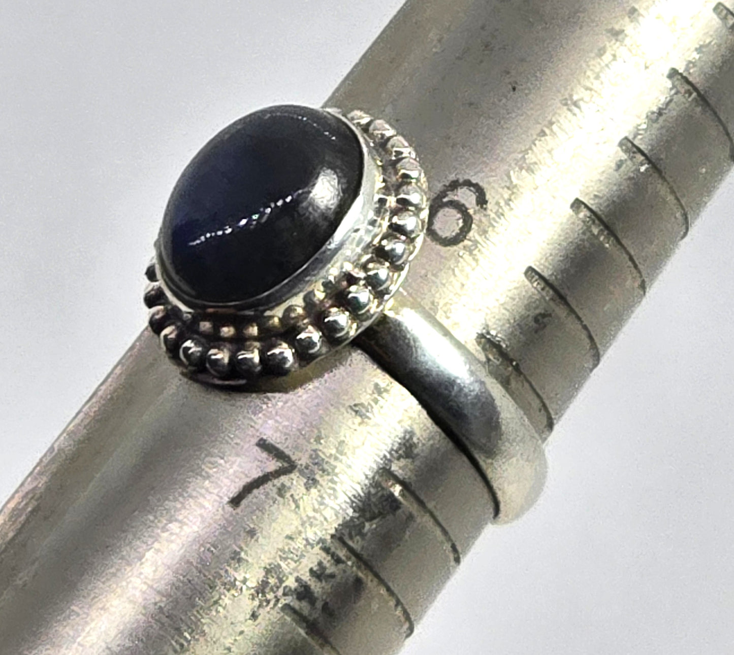 Blue Labradorite twisted halo sterling silver Statement ring size 6.5