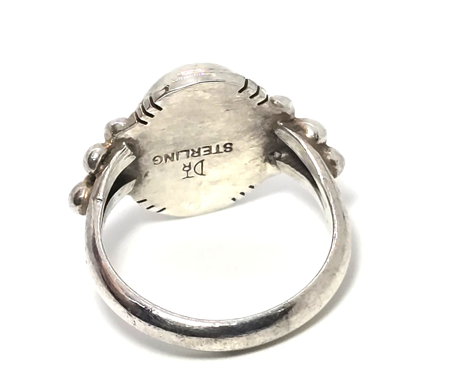 Desert Rose Trading DTR White Fire opal sterling silver vintage ring size 7