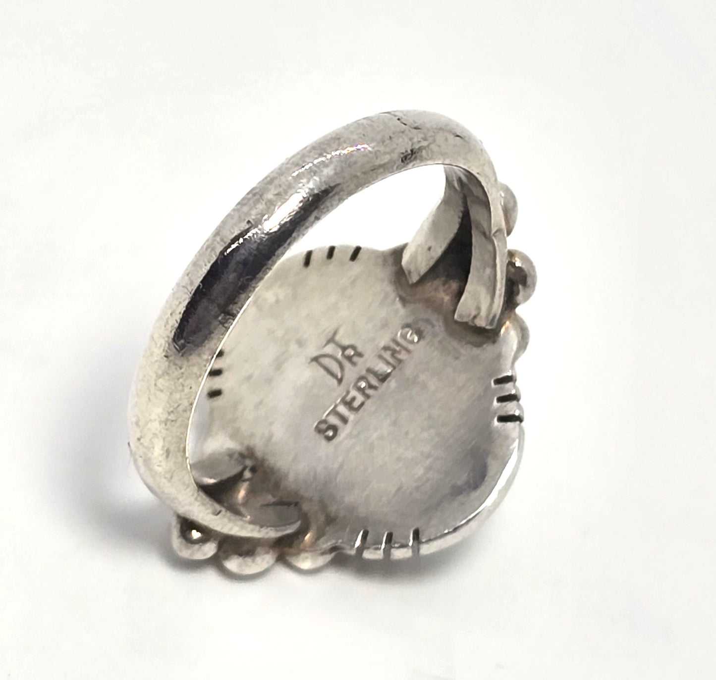 Desert Rose Trading DTR White Fire opal sterling silver vintage ring size 7