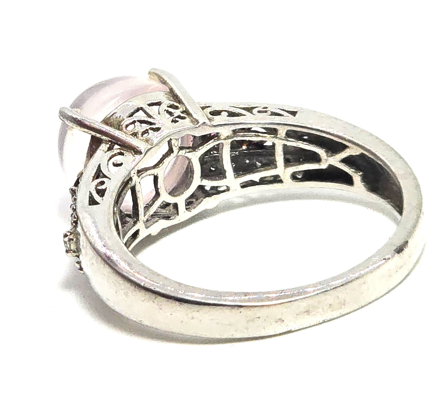 Star Rose Quartz STS Chuck Clemency pink tourmaline sterling silver ring size 9