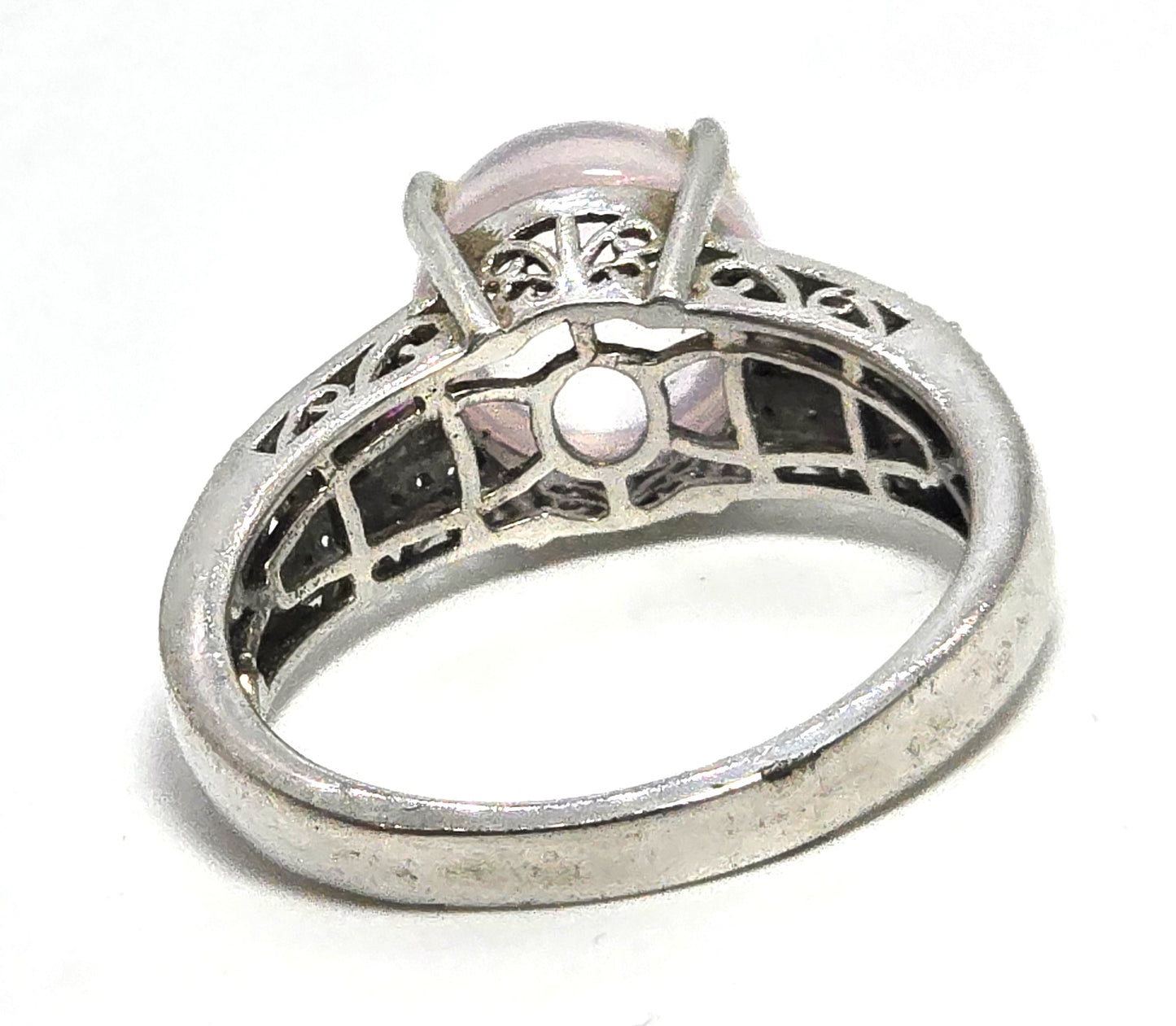 Star Rose Quartz STS Chuck Clemency pink tourmaline sterling silver ring size 9
