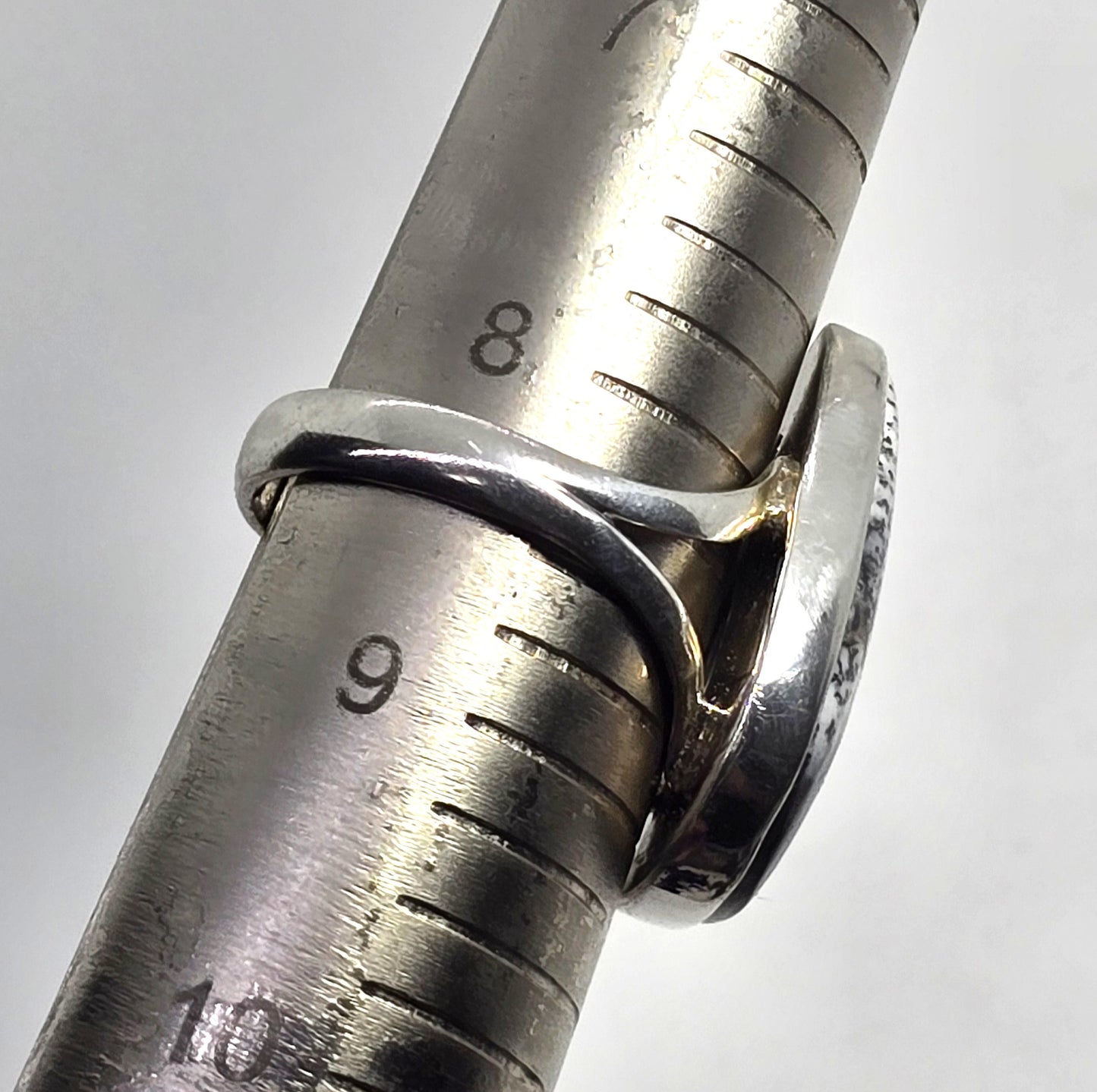 Dendritic agate opal gemstone sterling silver large vintage Ring size 8.5