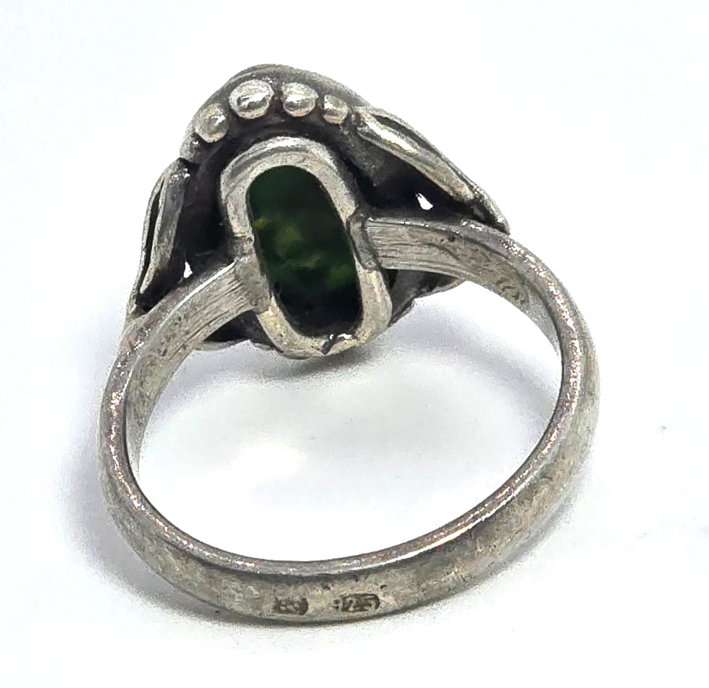 Polish Baltic Amber with inclusions vintage sterling silver ring size 7