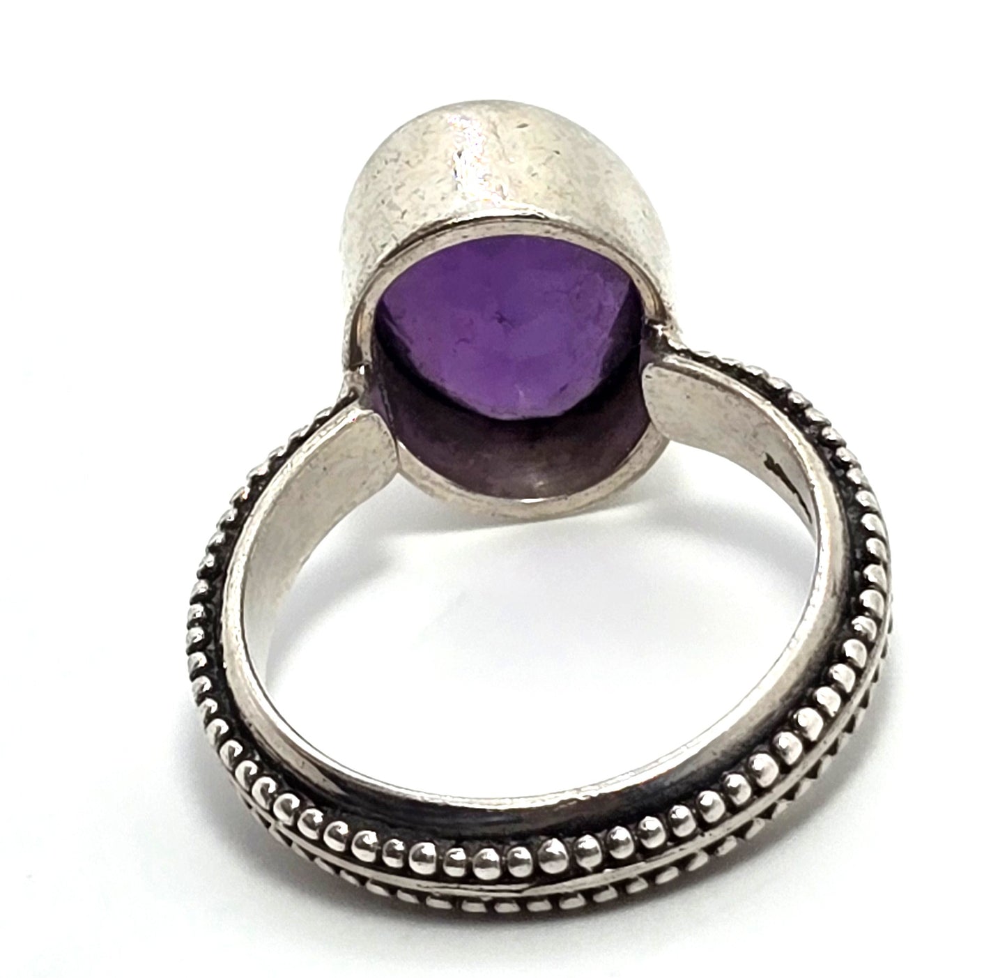 Talia Merav Bali Indonesia Sterling Silver Oval Purple Amethyst Ring Size 8