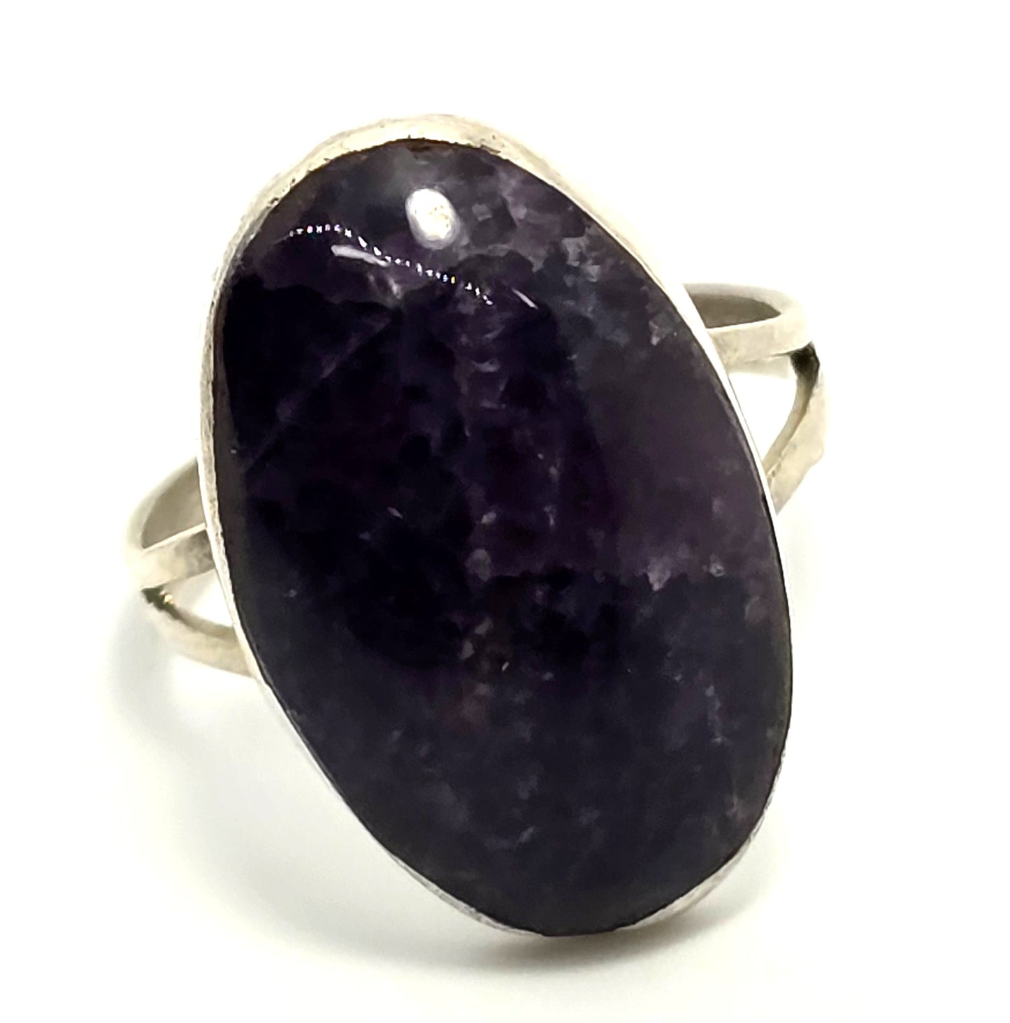 Mexican Amethyst Large dark Taxco eagle vintage sterling silver ring size 7