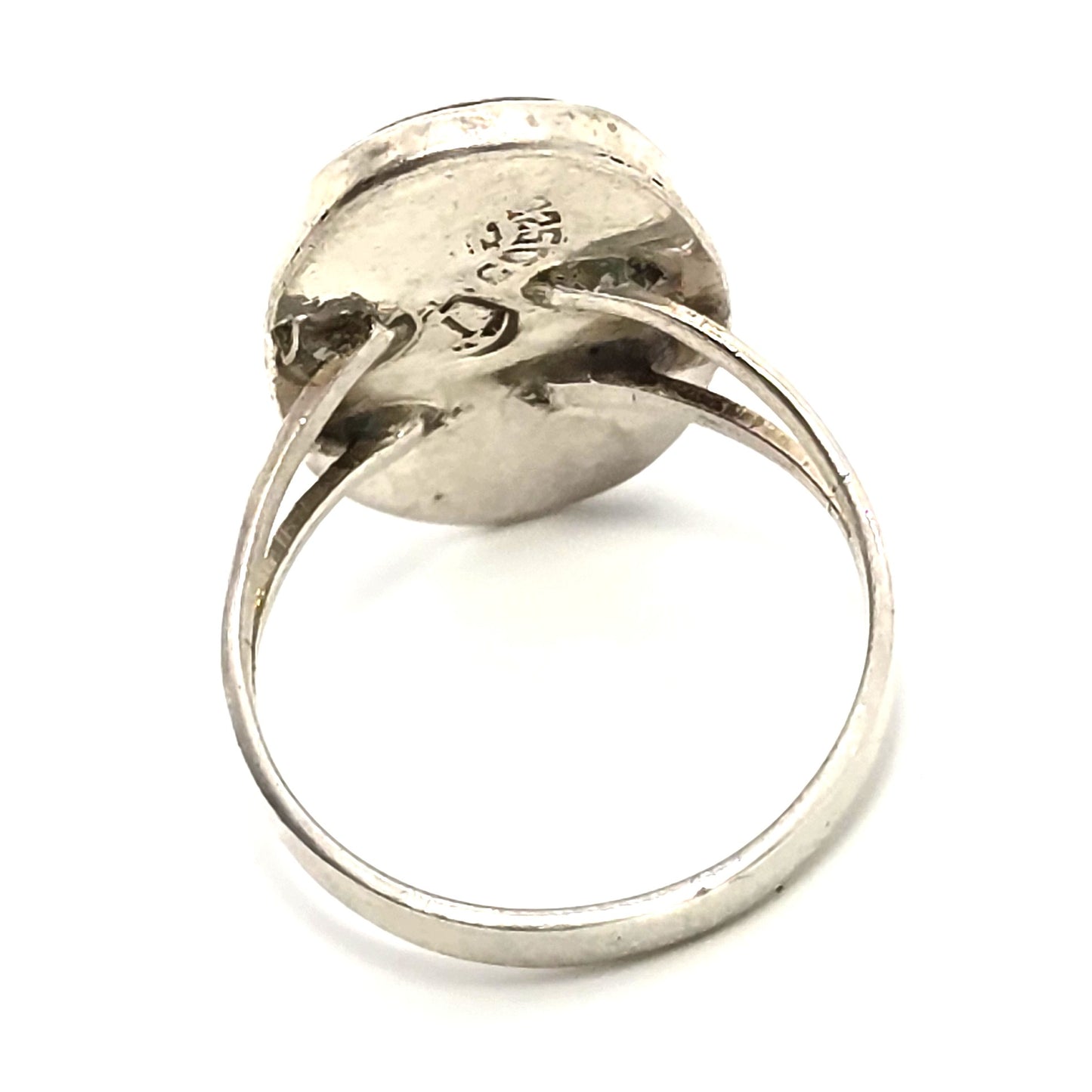 Mexican Amethyst Large dark Taxco eagle vintage sterling silver ring size 7