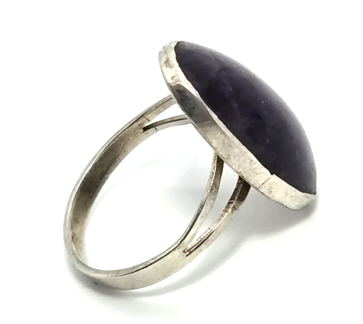 Mexican Amethyst Large dark Taxco eagle vintage sterling silver ring size 7